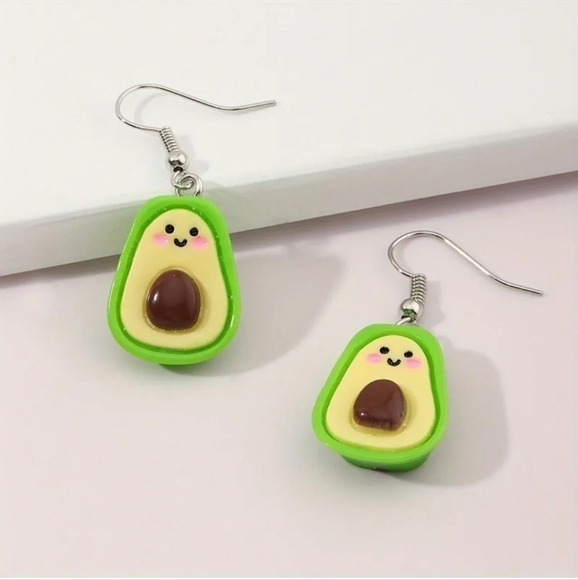 Cute Avocado Resin Earrings - Picture 2 of 3